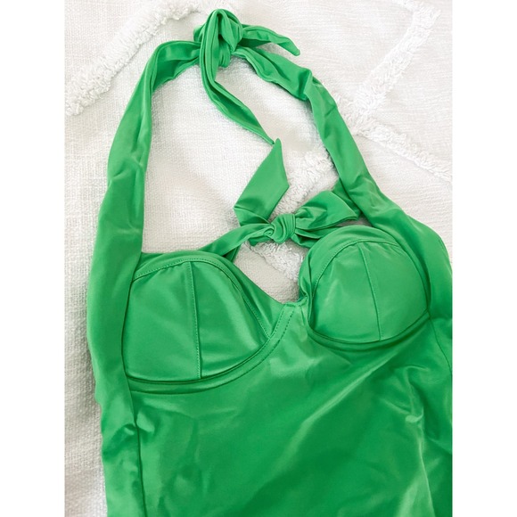 We are HAH | Pull Thru Swimsuit | Green with Envy | Sz S - Picture 5 of 13